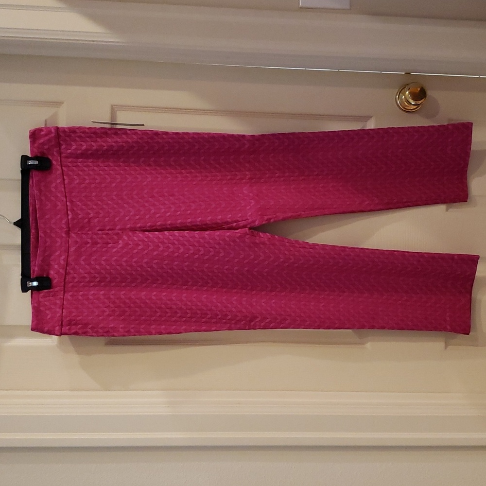 Pink pants! Rebecca Taylor, size XL. Textured print light & dark.